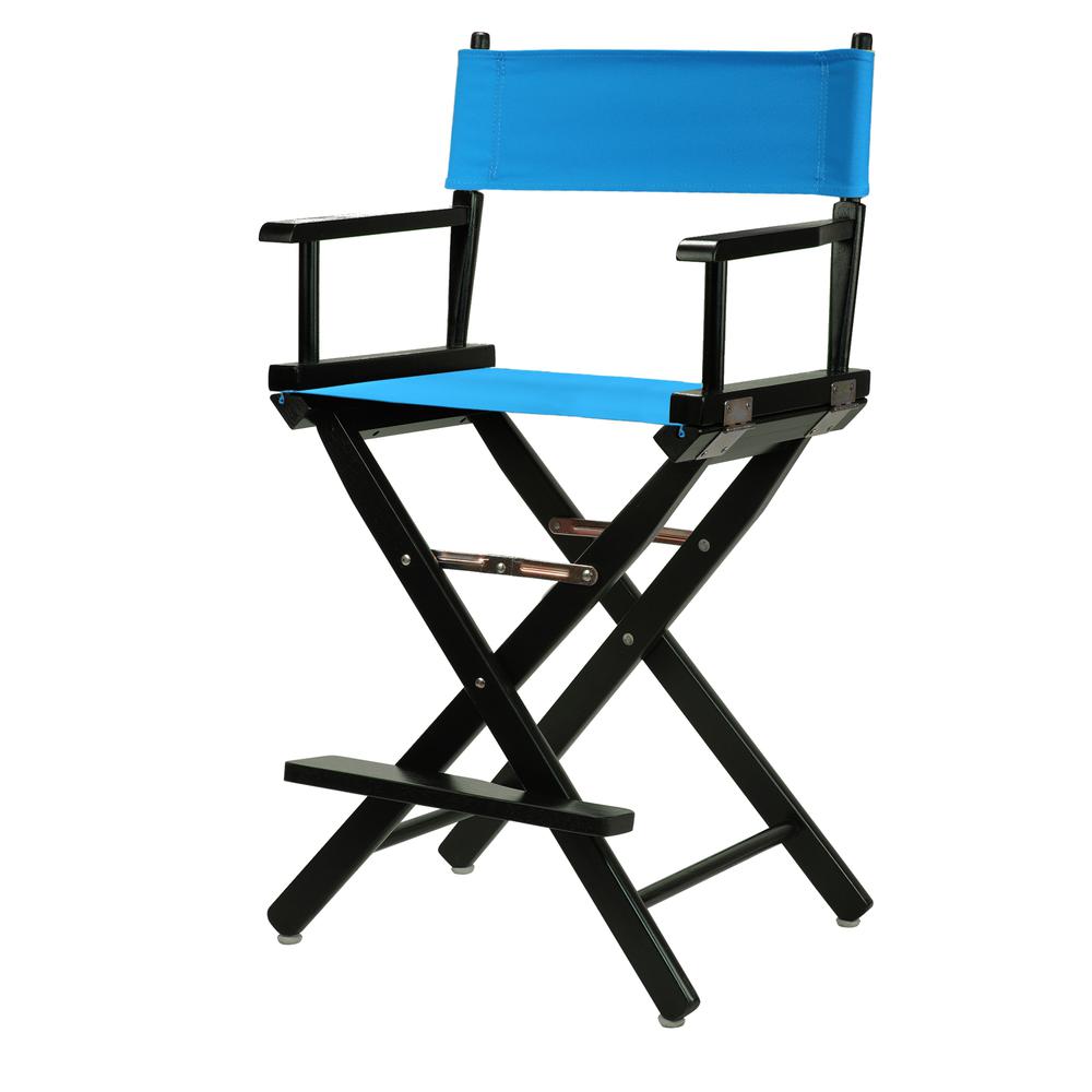 24" Director's Chair Black Frame-Turquoise Canvas