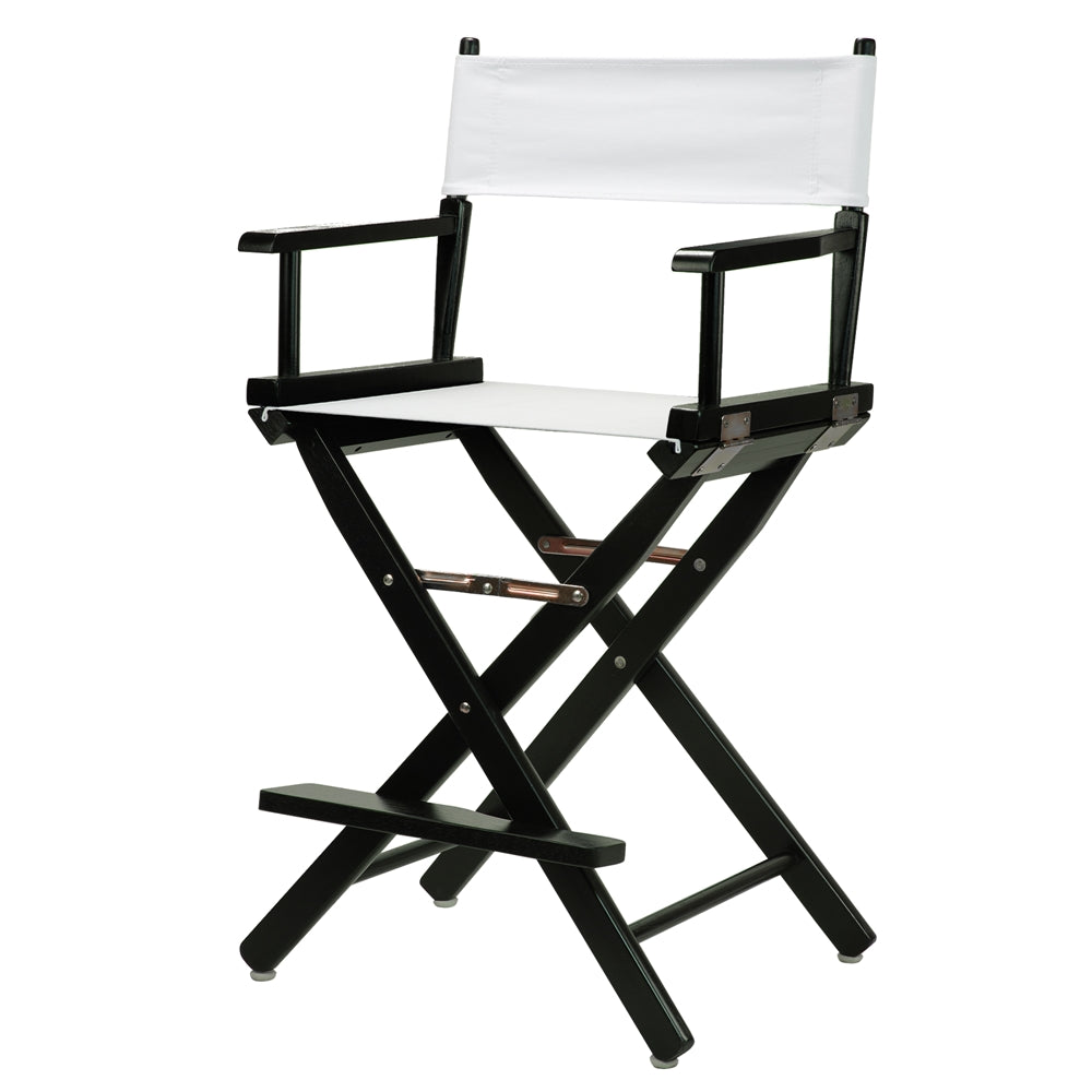 24" Director's Chair Black Frame-White Canvas