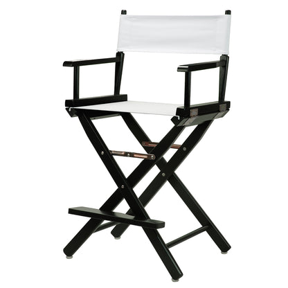 24" Director's Chair Black Frame-White Canvas