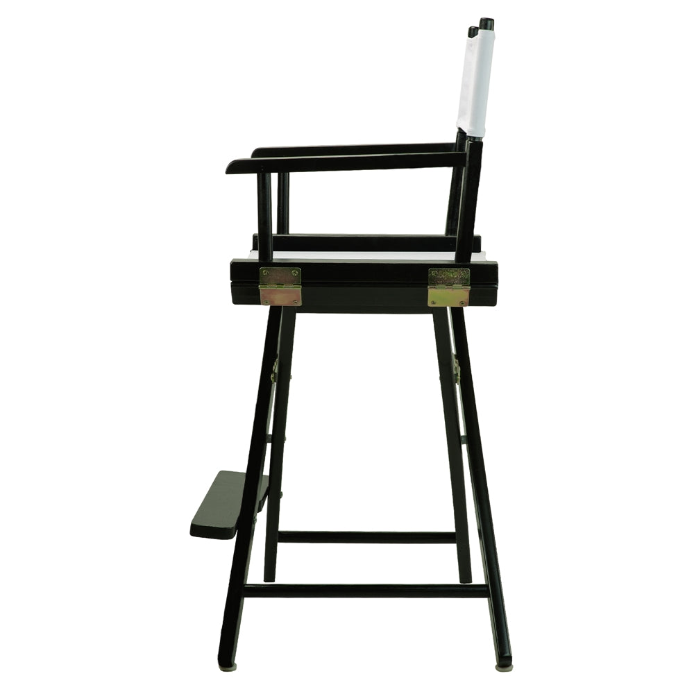 24" Director's Chair Black Frame-White Canvas