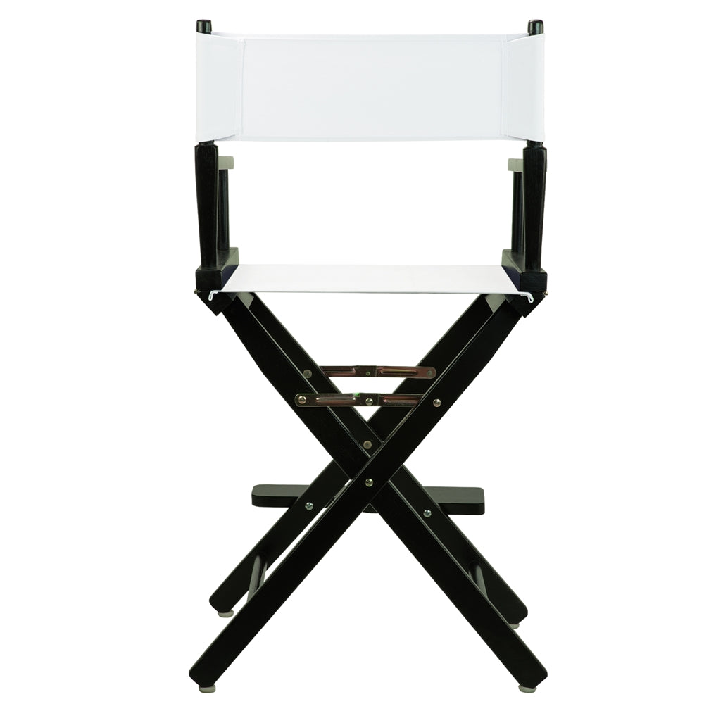 24" Director's Chair Black Frame-White Canvas