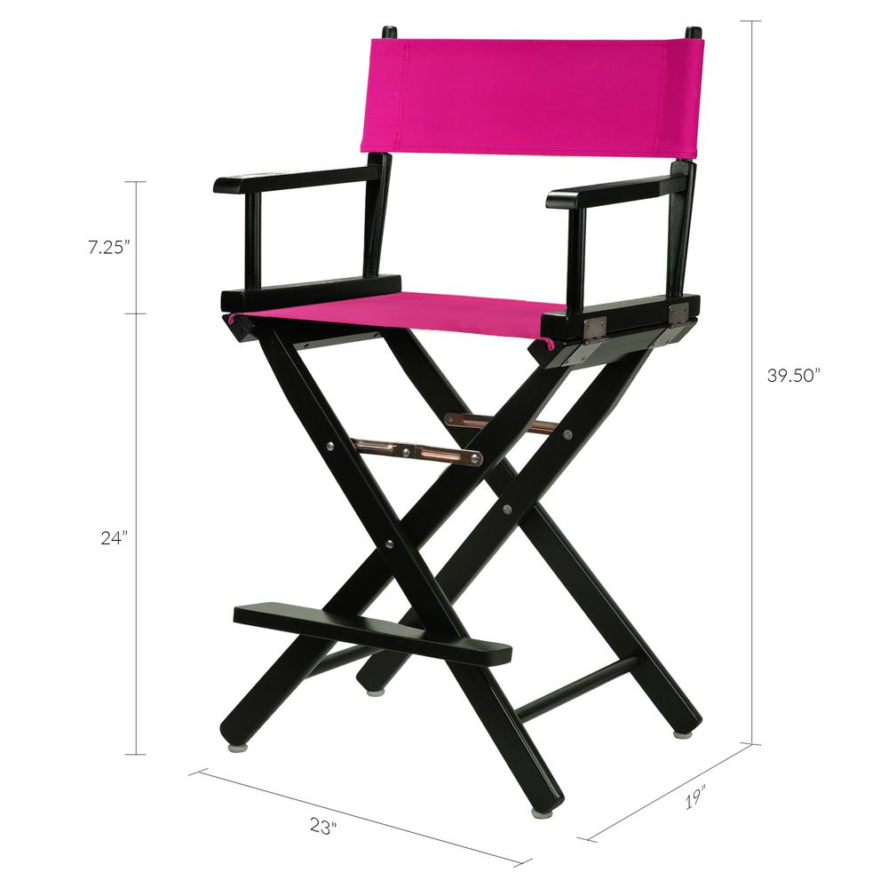 24" Director's Chair Black Frame-Magenta Canvas