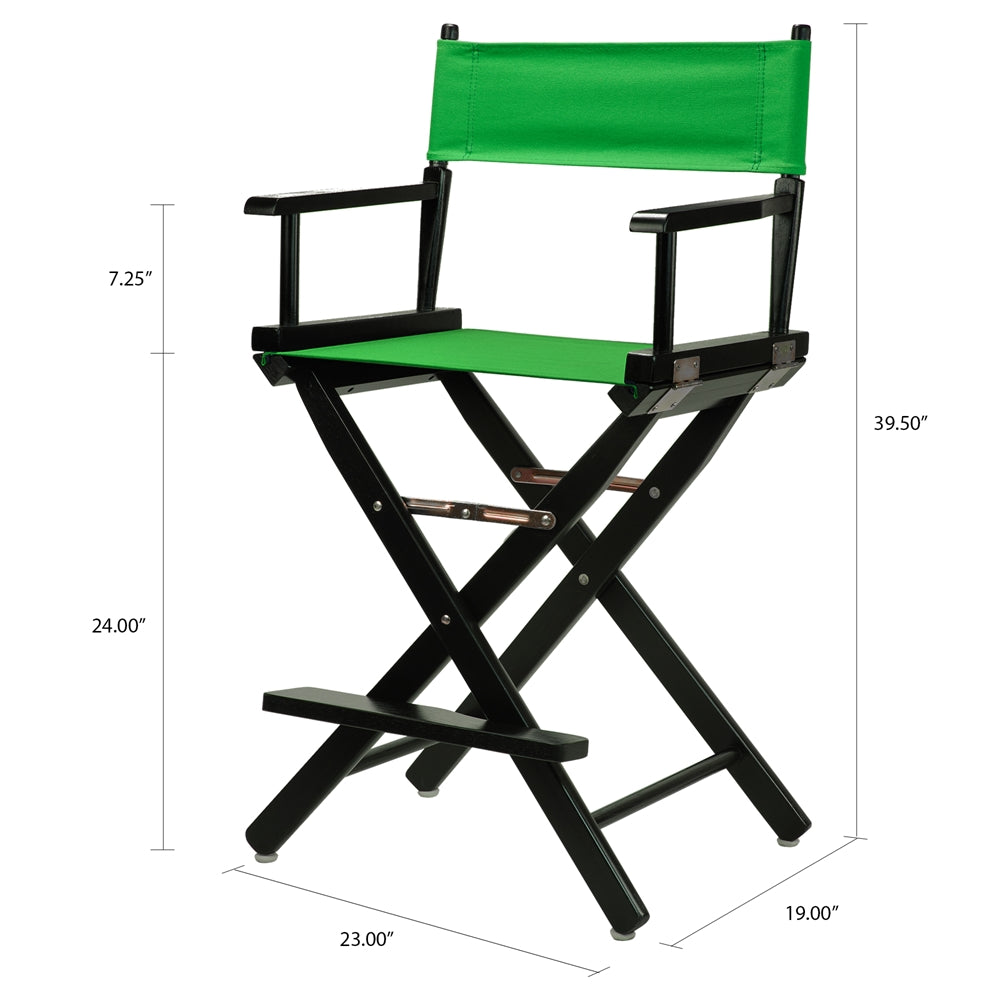 24" Director's Chair Black Frame-Green Canvas