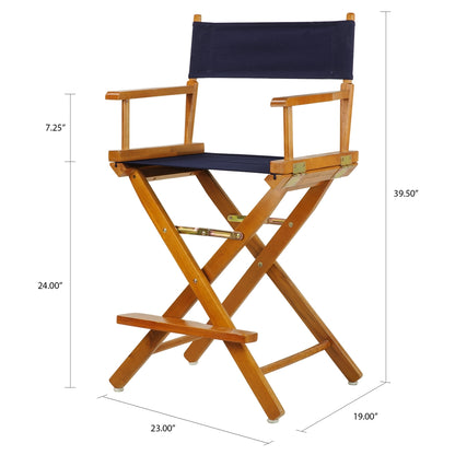 24" Director's Chair Honey Oak Frame-Navy Blue Canvas