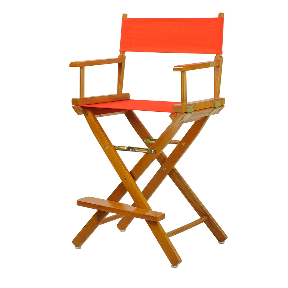 24" Director's Chair Honey Oak Frame-Orange Canvas