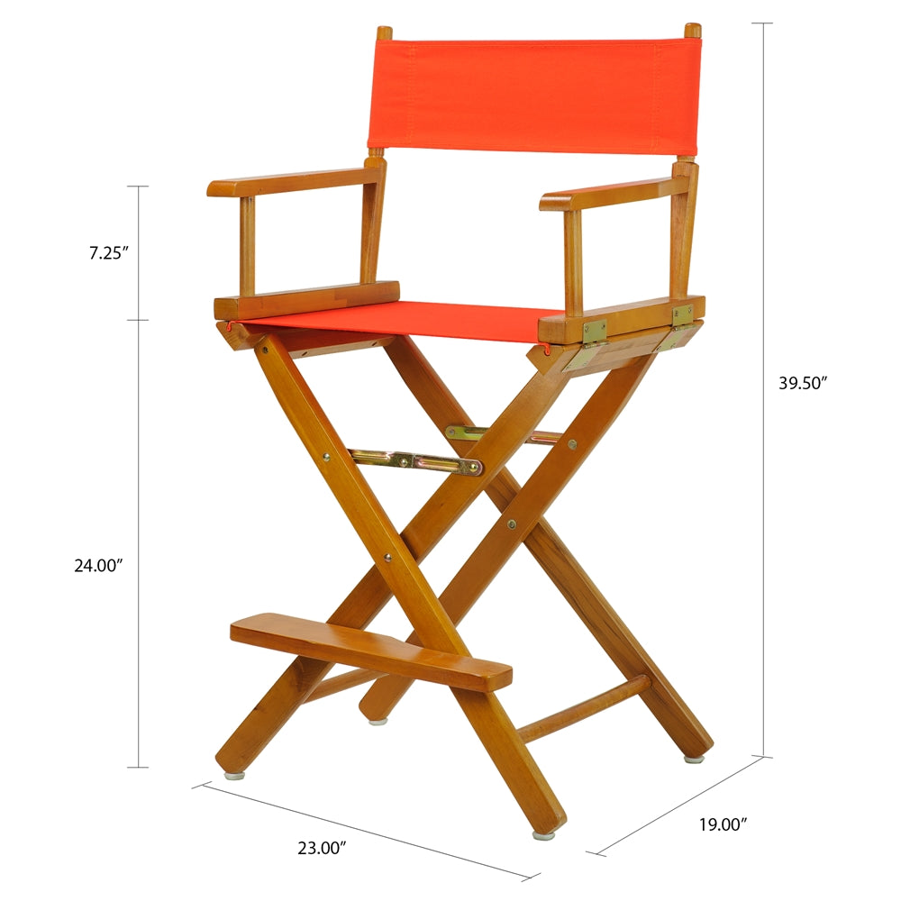 24" Director's Chair Honey Oak Frame-Orange Canvas