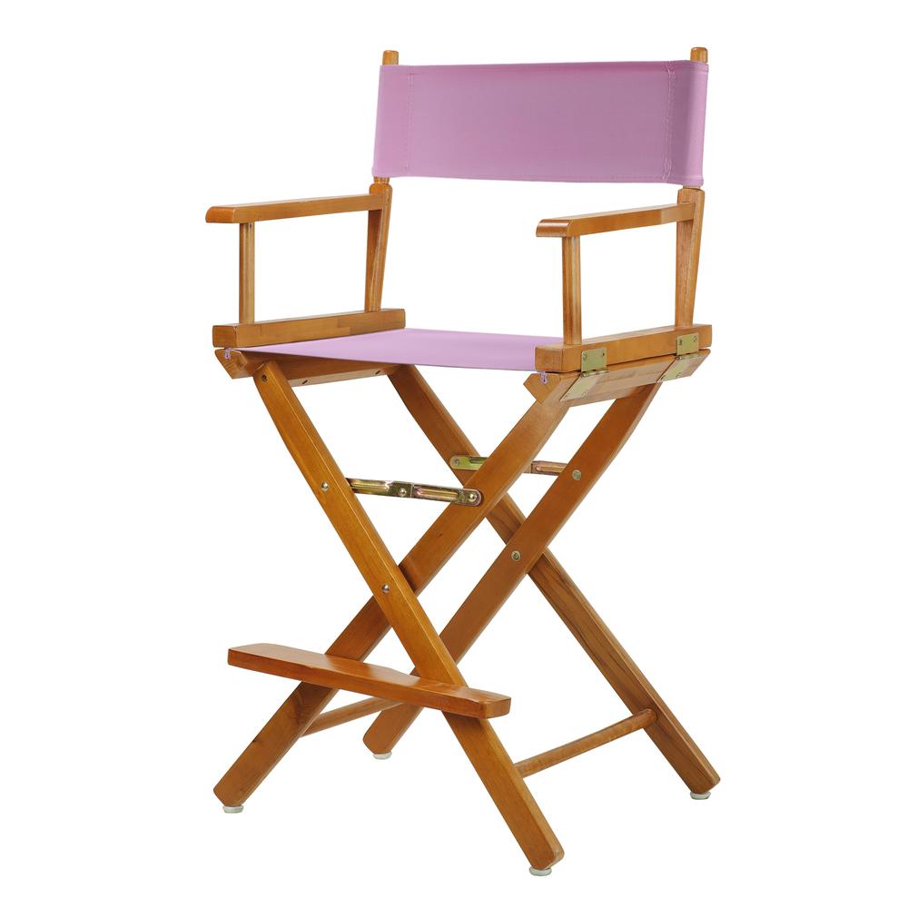 24" Director's Chair Honey Oak Frame-Pink Canvas