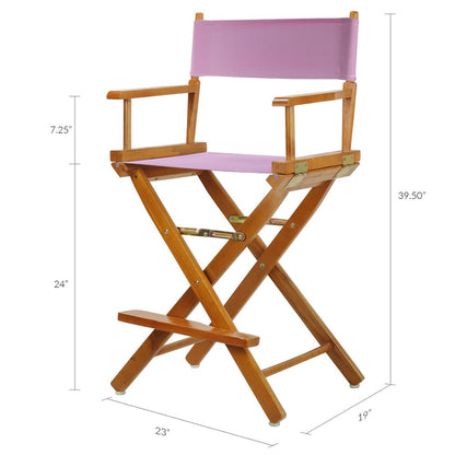 24" Director's Chair Honey Oak Frame-Pink Canvas
