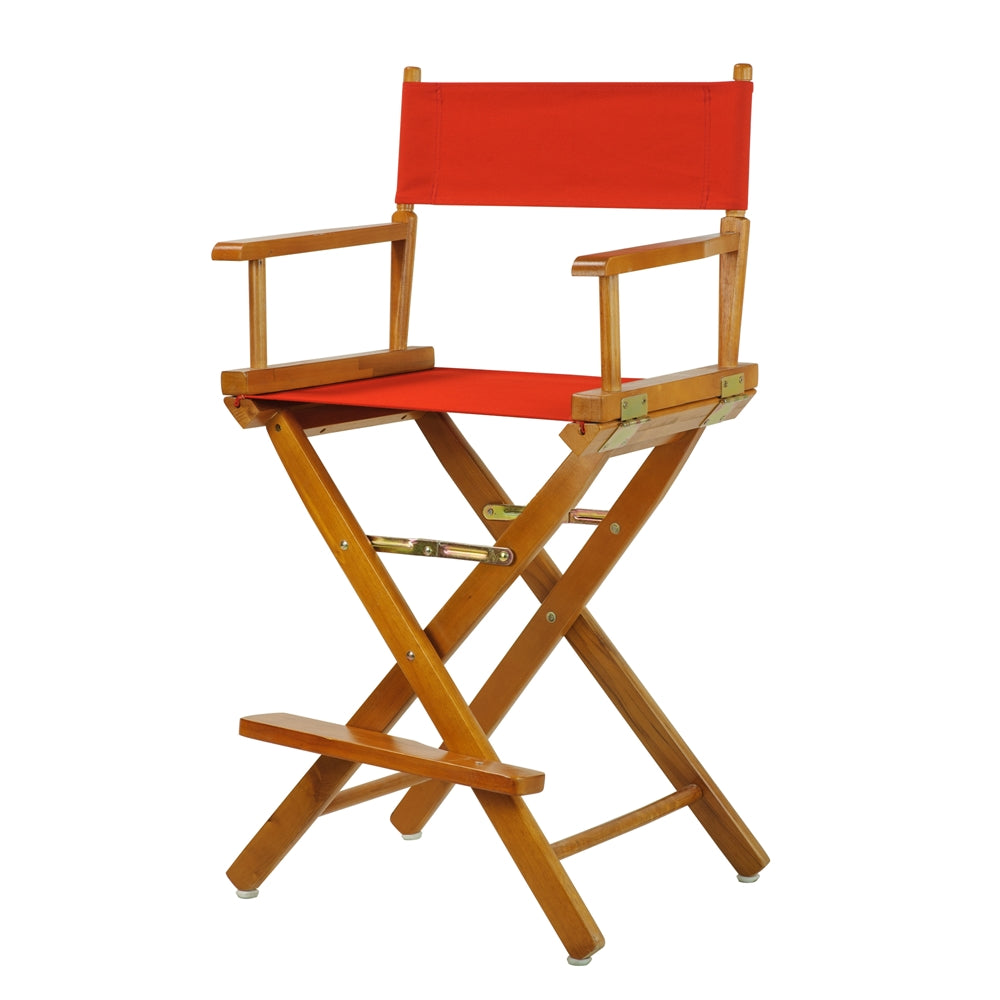 24" Director's Chair Honey Oak Frame-Red Canvas