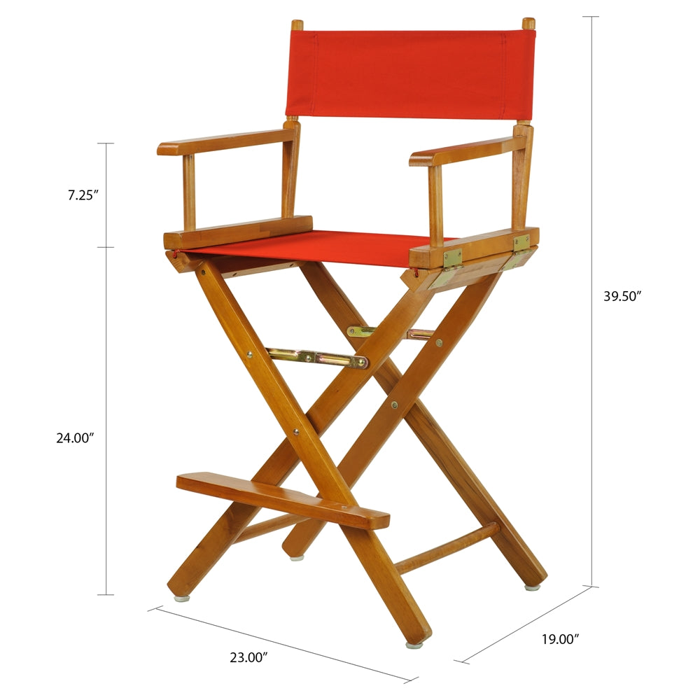 24" Director's Chair Honey Oak Frame-Red Canvas
