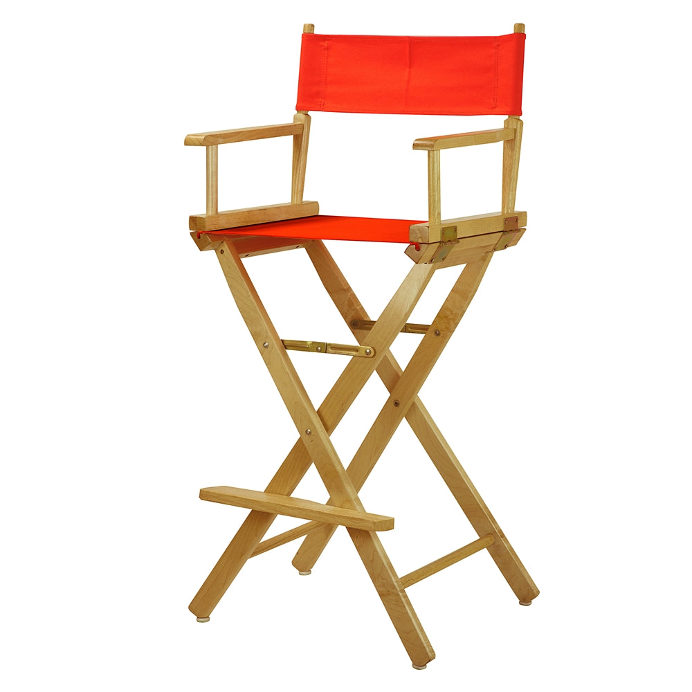 30" Director's Chair Natural Frame-Orange Canvas