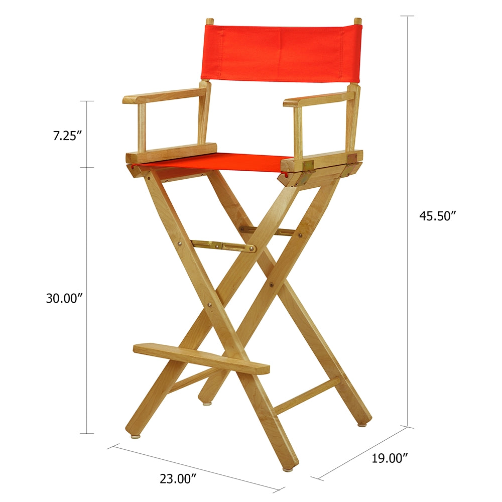 30" Director's Chair Natural Frame-Orange Canvas