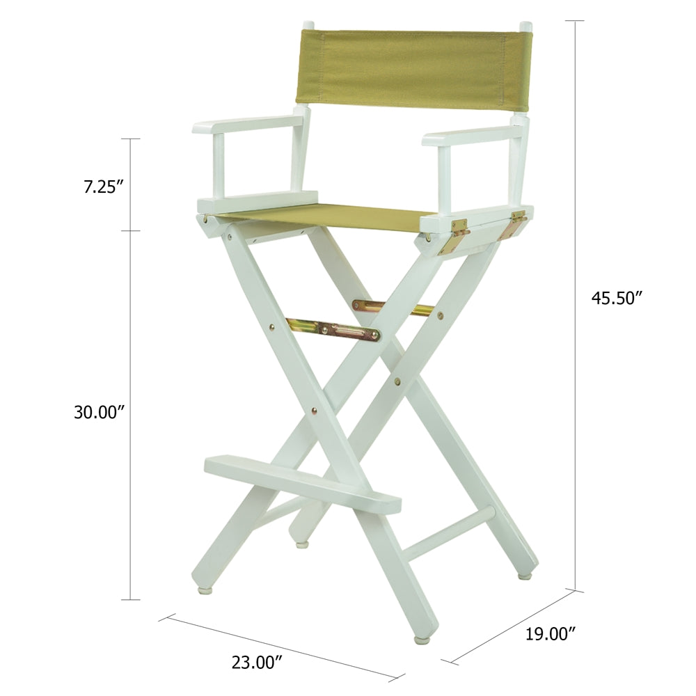 30" Director's Chair White Frame-Olive Canvas