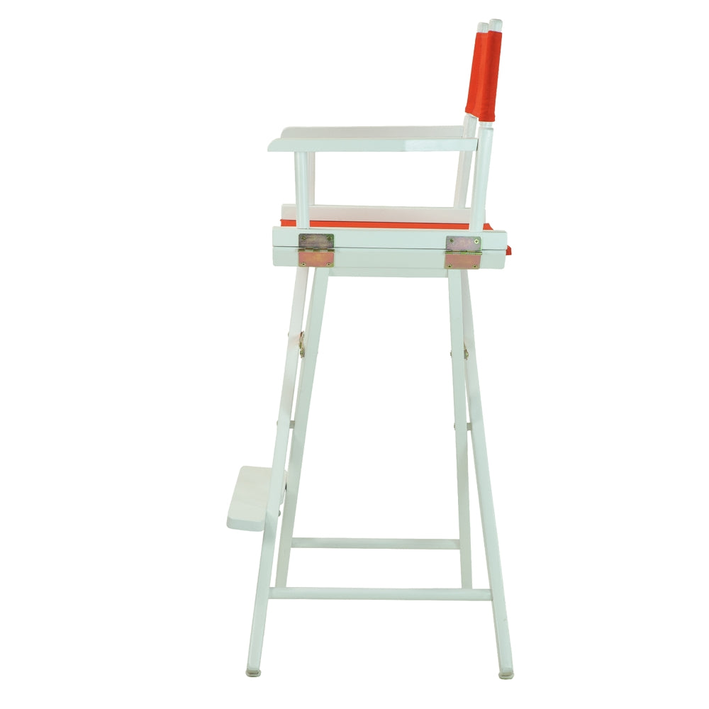 30" Director's Chair White Frame-Red Canvas