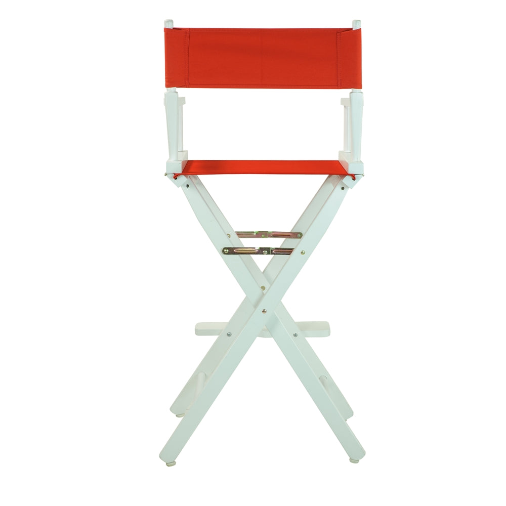 30" Director's Chair White Frame-Red Canvas
