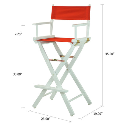 30" Director's Chair White Frame-Red Canvas