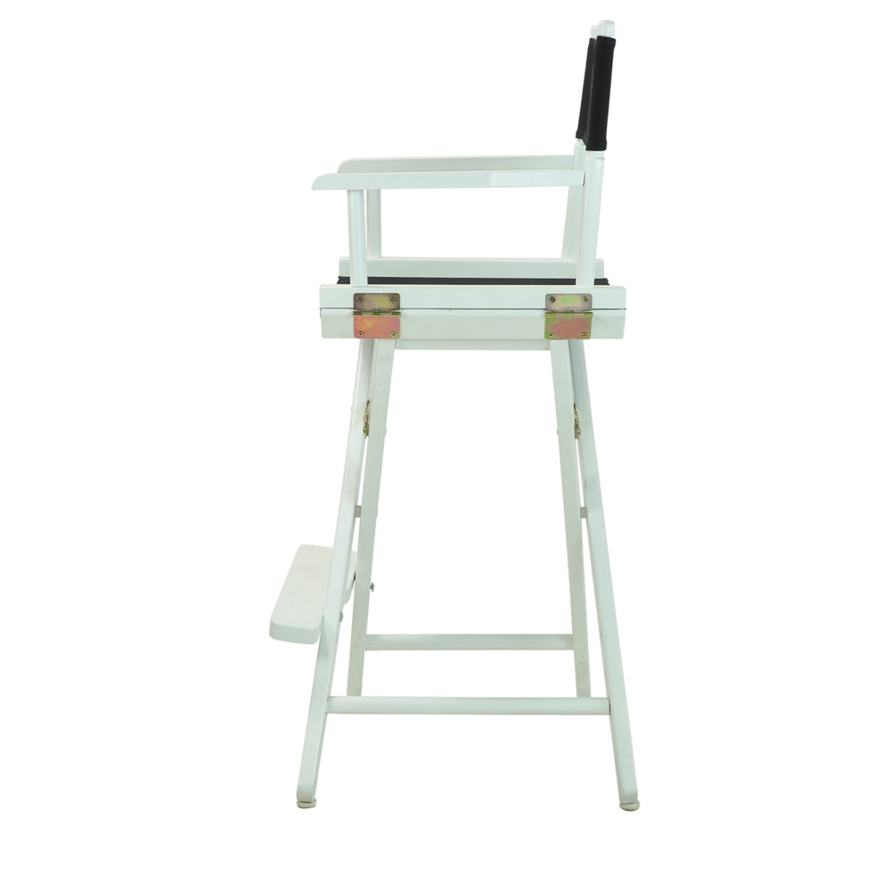 30" Director's Chair White Frame-Black Canvas