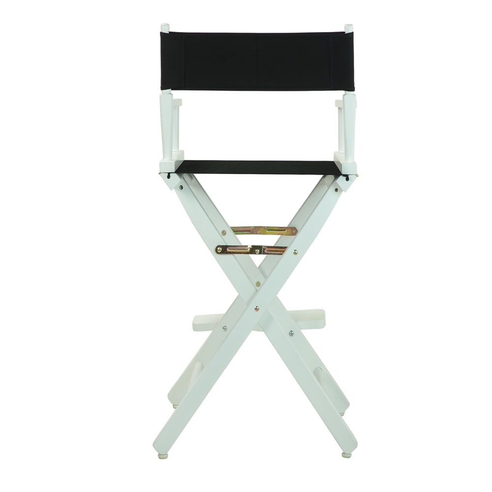 30" Director's Chair White Frame-Black Canvas