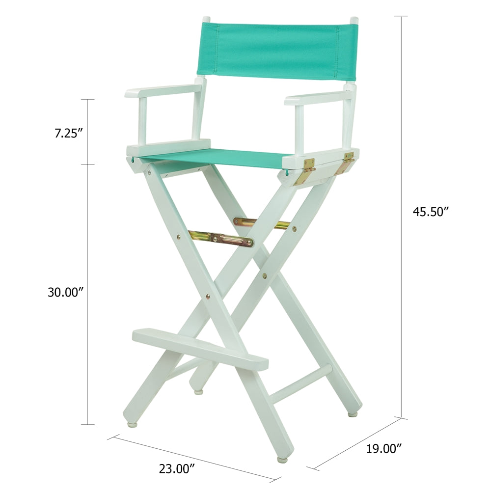 30" Director's Chair White Frame-Teal Canvas
