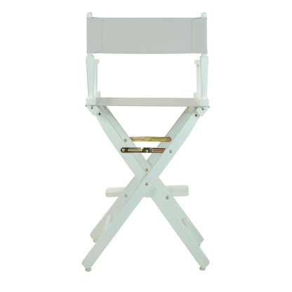 30" Director's Chair White Frame-Gray Canvas