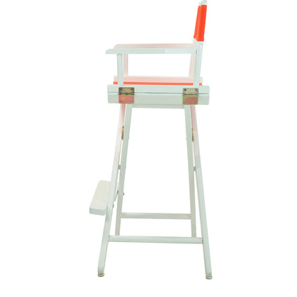 30" Director's Chair White Frame-Orange Canvas