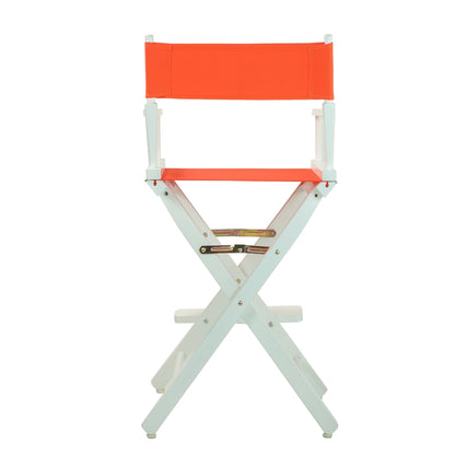 30" Director's Chair White Frame-Orange Canvas