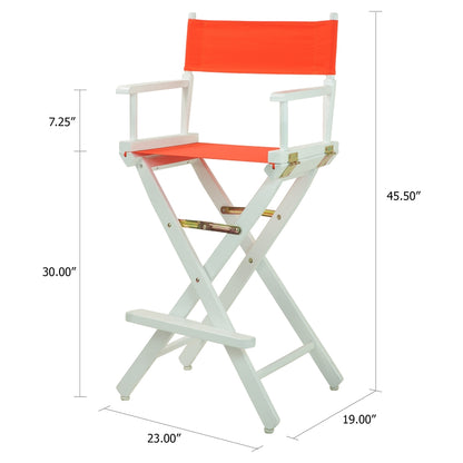 30" Director's Chair White Frame-Orange Canvas