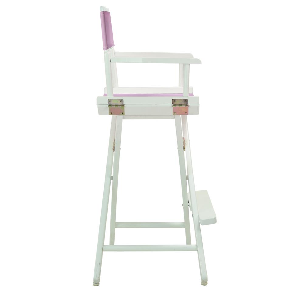 30" Director's Chair White Frame-Pink Canvas
