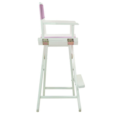30" Director's Chair White Frame-Pink Canvas