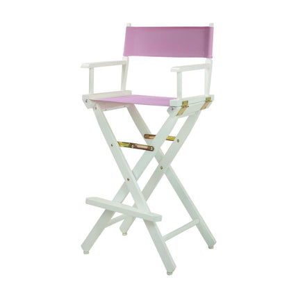 30" Director's Chair White Frame-Pink Canvas