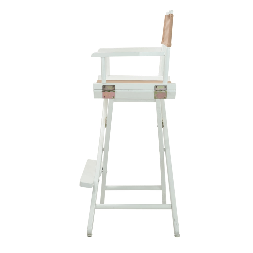 30" Director's Chair White Frame-Tan Canvas