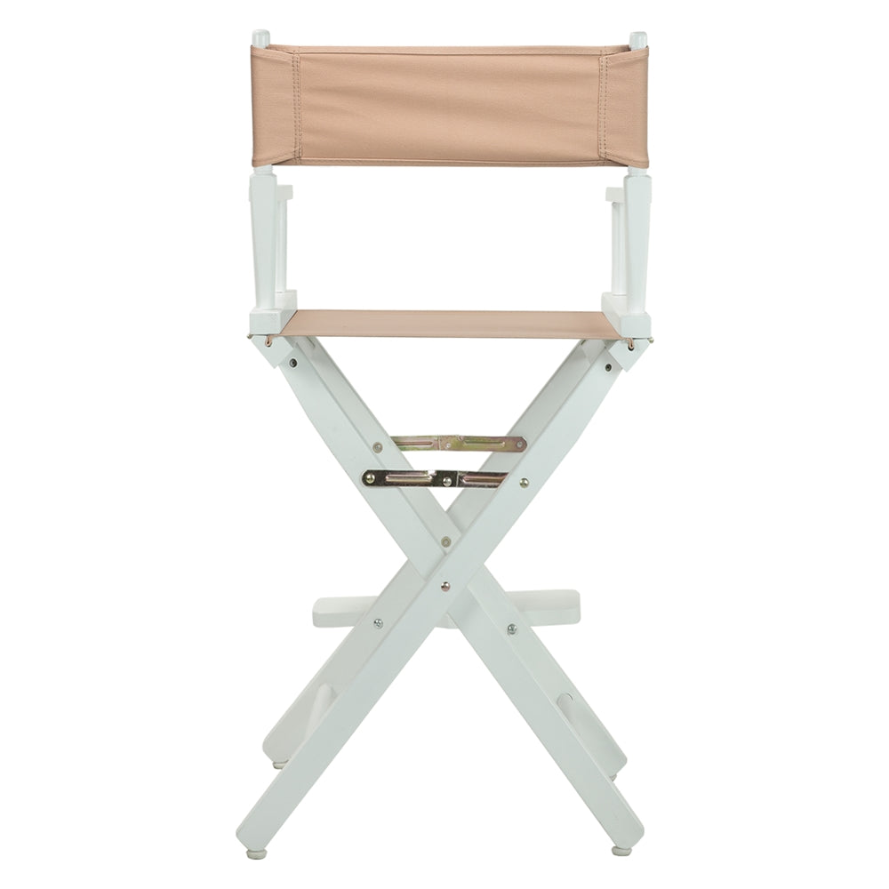 30" Director's Chair White Frame-Tan Canvas