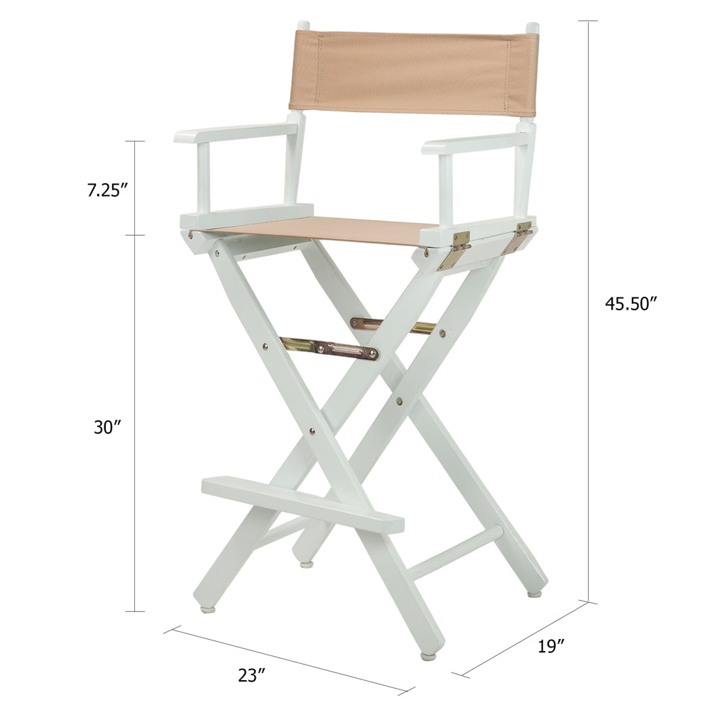 30" Director's Chair White Frame-Tan Canvas