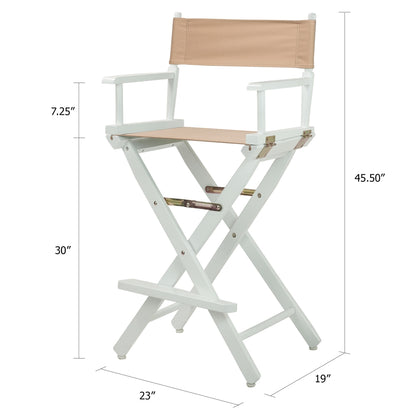 30" Director's Chair White Frame-Tan Canvas
