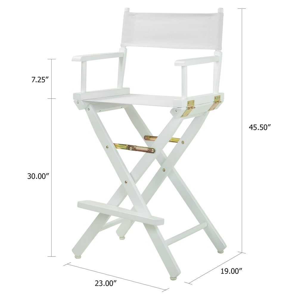 30" Director's Chair White Frame-White Canvas