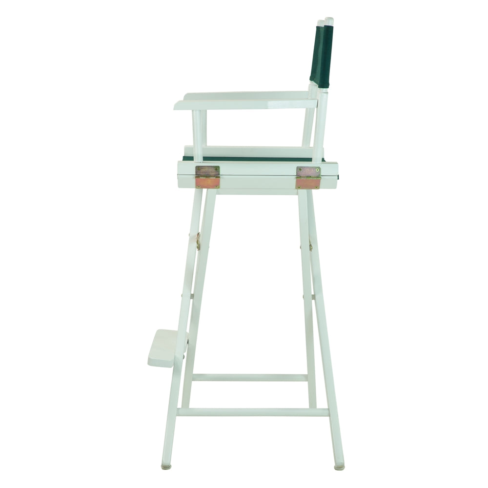 30" Director's Chair White Frame-Hunter Green Canvas