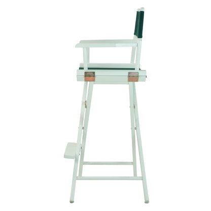 30" Director's Chair White Frame-Hunter Green Canvas