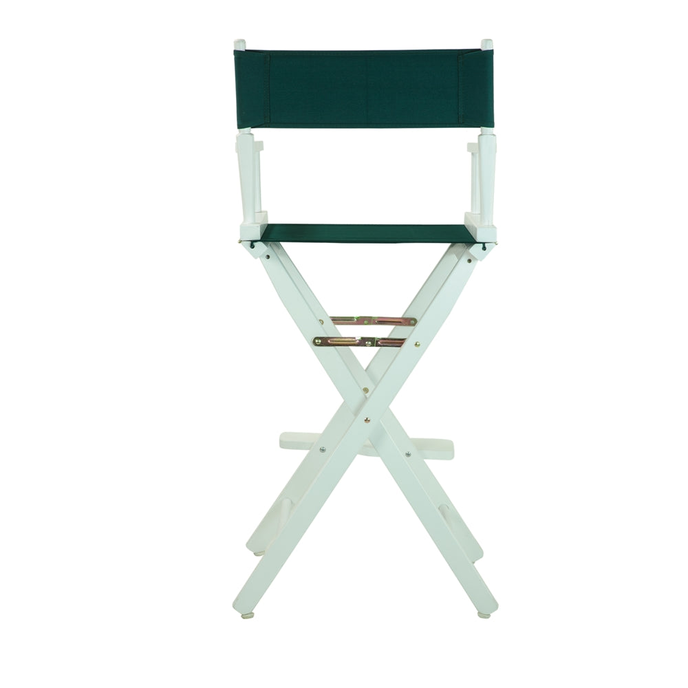 30" Director's Chair White Frame-Hunter Green Canvas