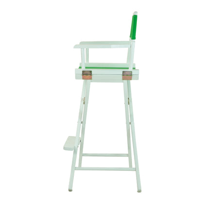 30" Director's Chair White Frame-Green Canvas