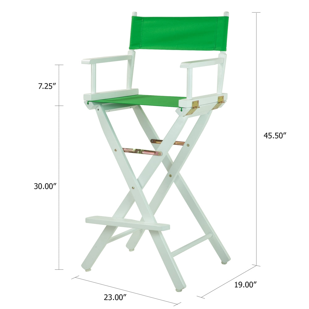 30" Director's Chair White Frame-Green Canvas