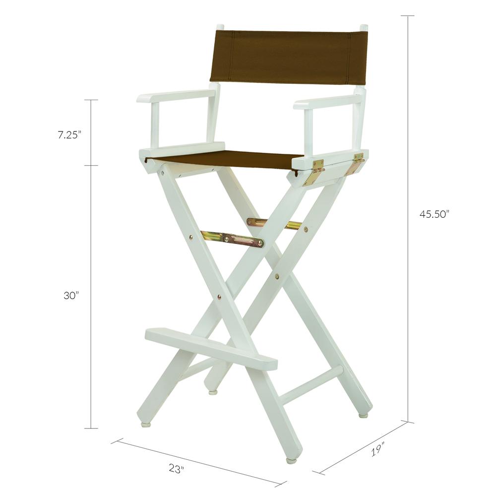 30" Director's Chair White Frame-Brown Canvas