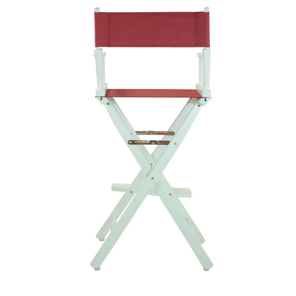 30" Director's Chair White Frame-Burgundy Canvas