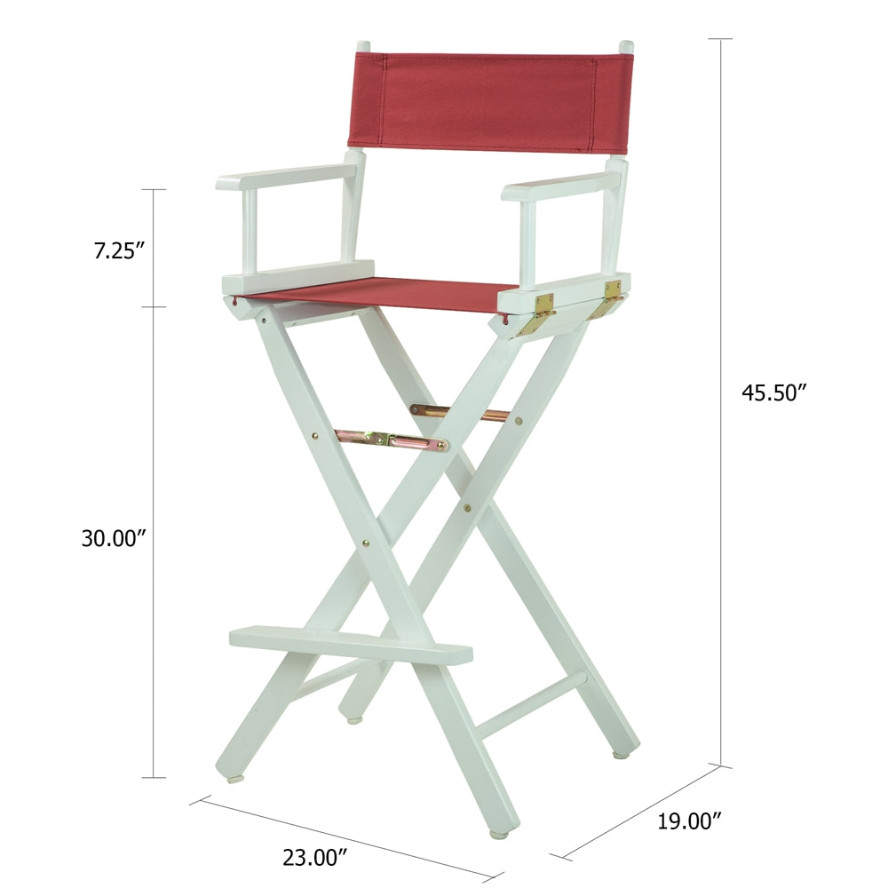 30" Director's Chair White Frame-Burgundy Canvas