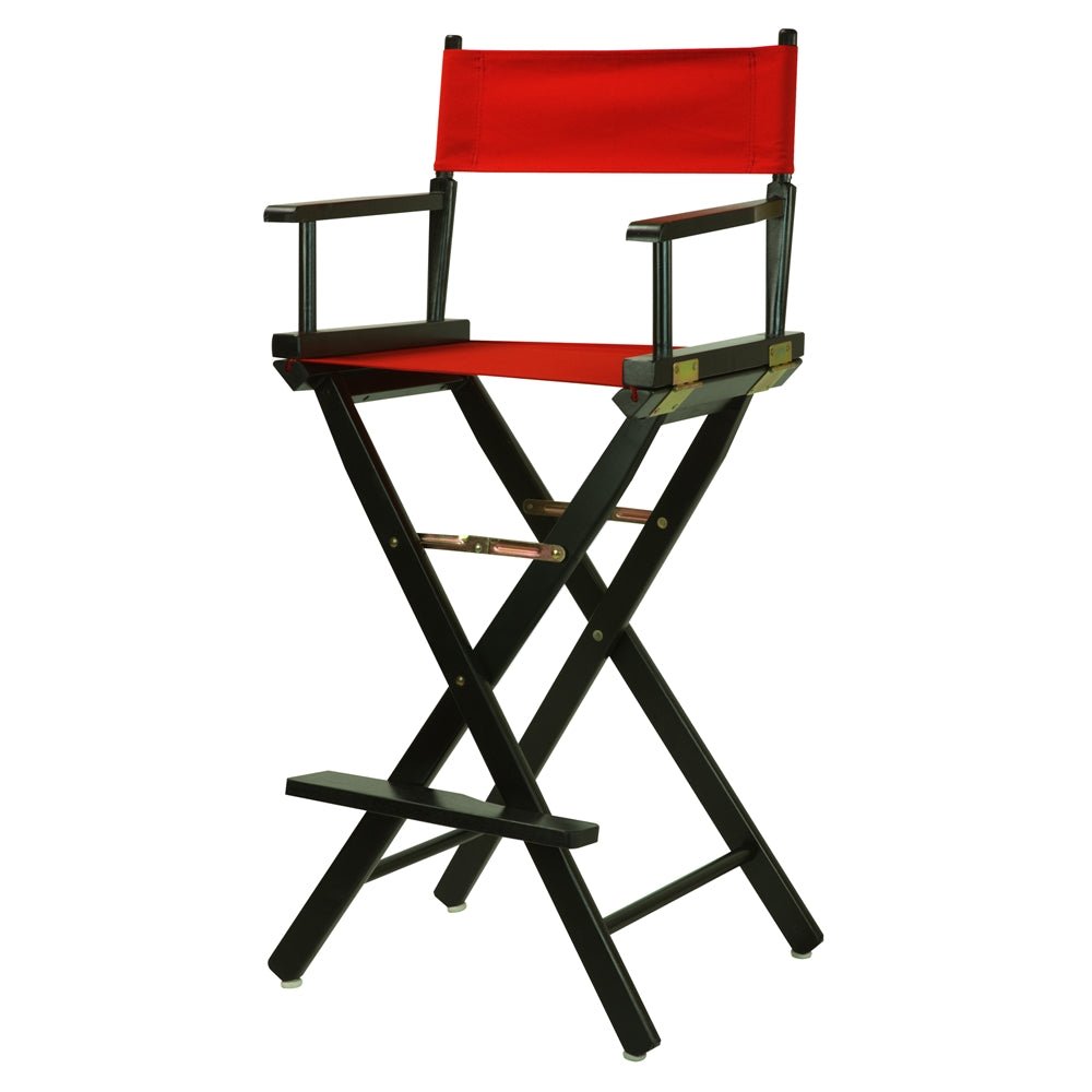 30" Director's Chair Black Frame-Red Canvas