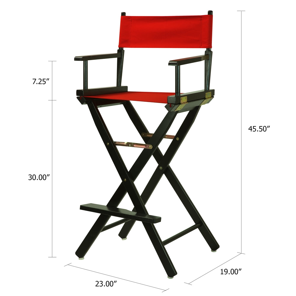 30" Director's Chair Black Frame-Red Canvas