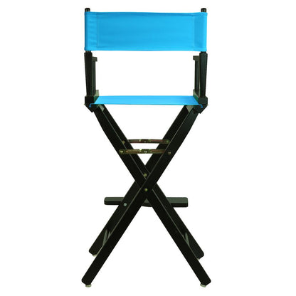 30" Director's Chair Black Frame-Turquoise Canvas