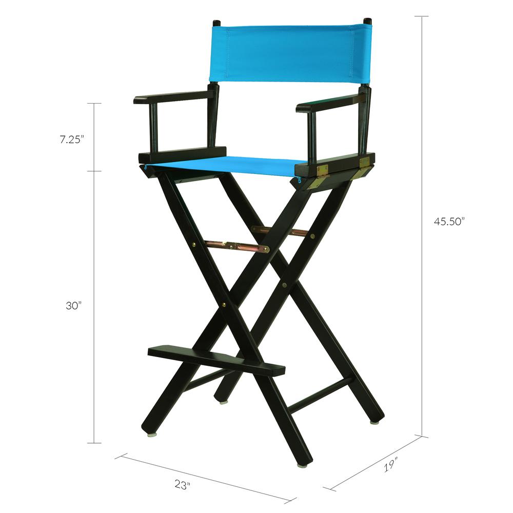 30" Director's Chair Black Frame-Turquoise Canvas