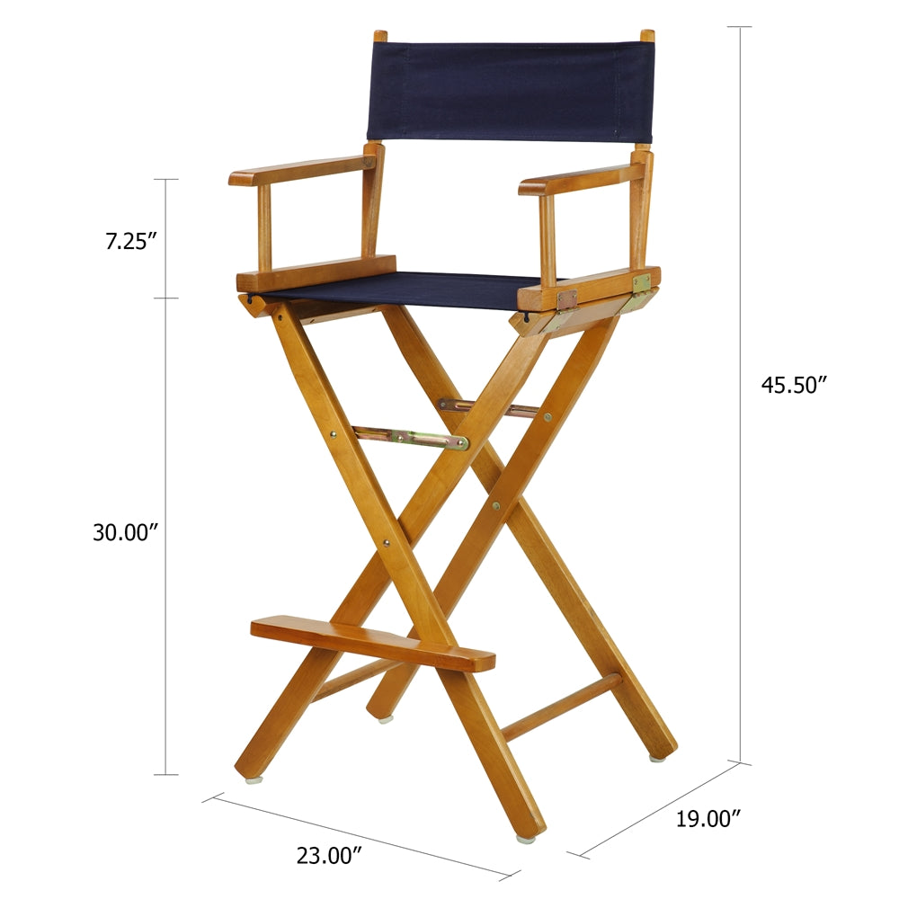 30" Director's Chair Honey Oak Frame-Navy Blue Canvas
