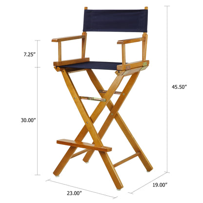 30" Director's Chair Honey Oak Frame-Navy Blue Canvas