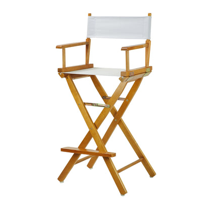 30" Director's Chair Honey Oak Frame-White Canvas